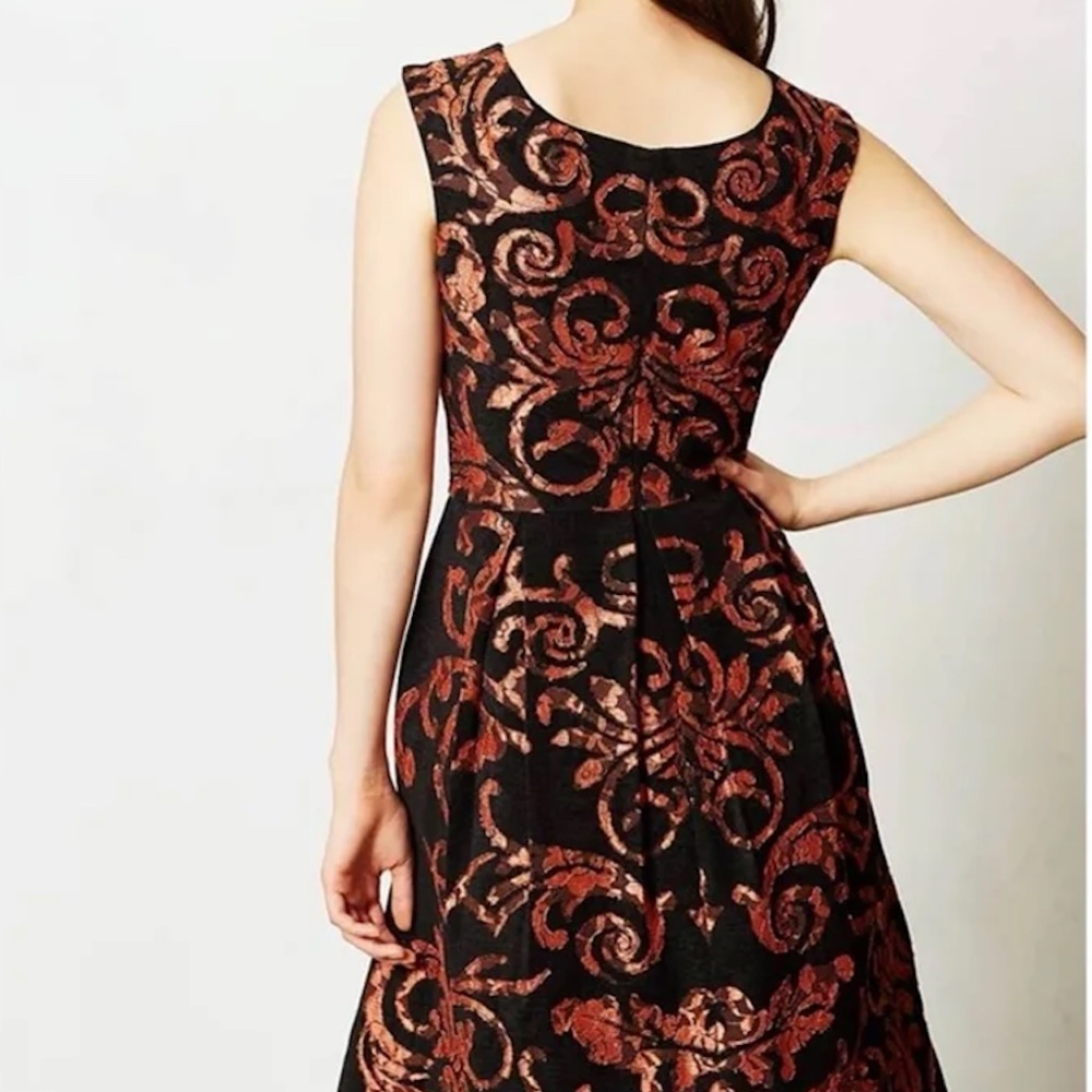 Yoana Barashi for Anthropologie Black and Orange Mirissa Dress Size 12 - Picture 8 of 8